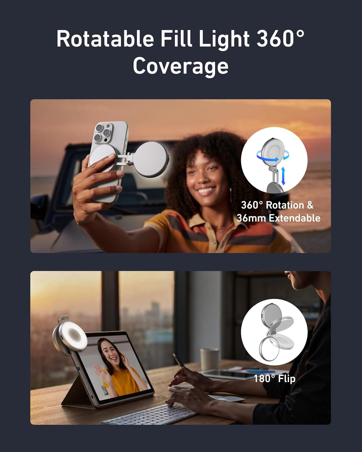 GlowSnap 3-in-1 Magnetic Pocket Light & Mirror