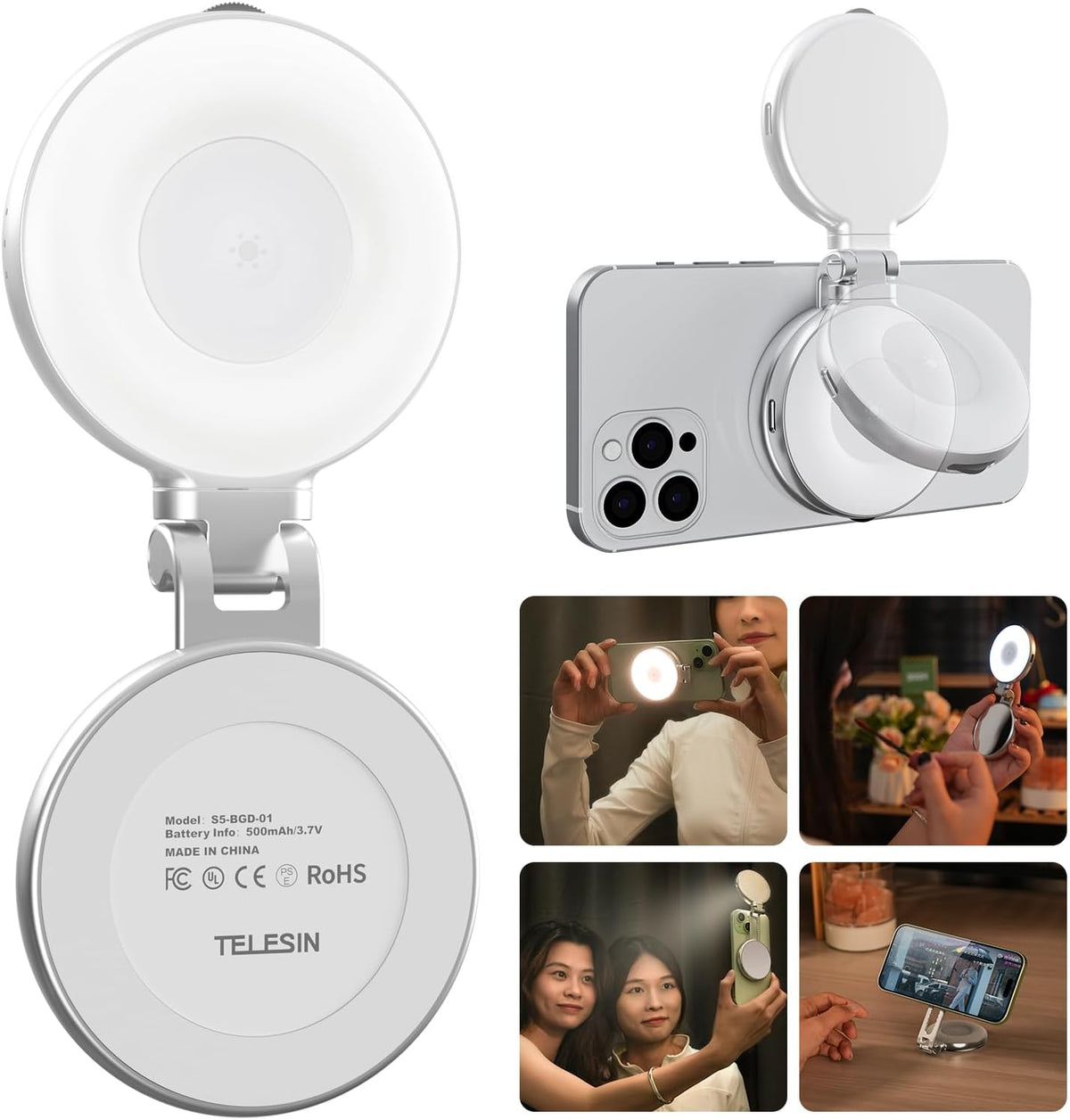 GlowSnap 3-in-1 Magnetic Pocket Light & Mirror